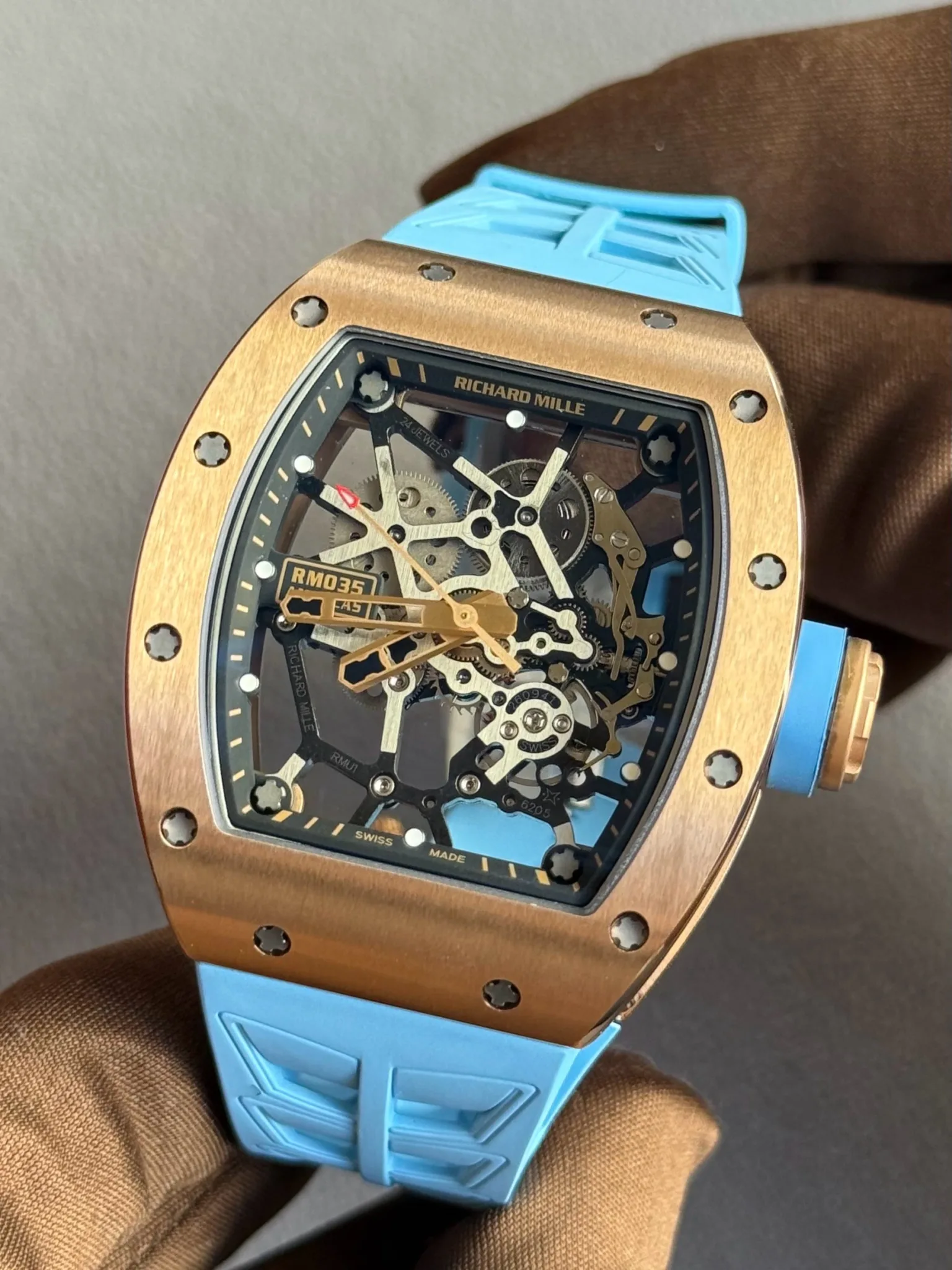 Richard Mille RM 035 Americas 2 Rose Gold Toro Skelton Limited Edition Of 50 - copywatchesdubai.com