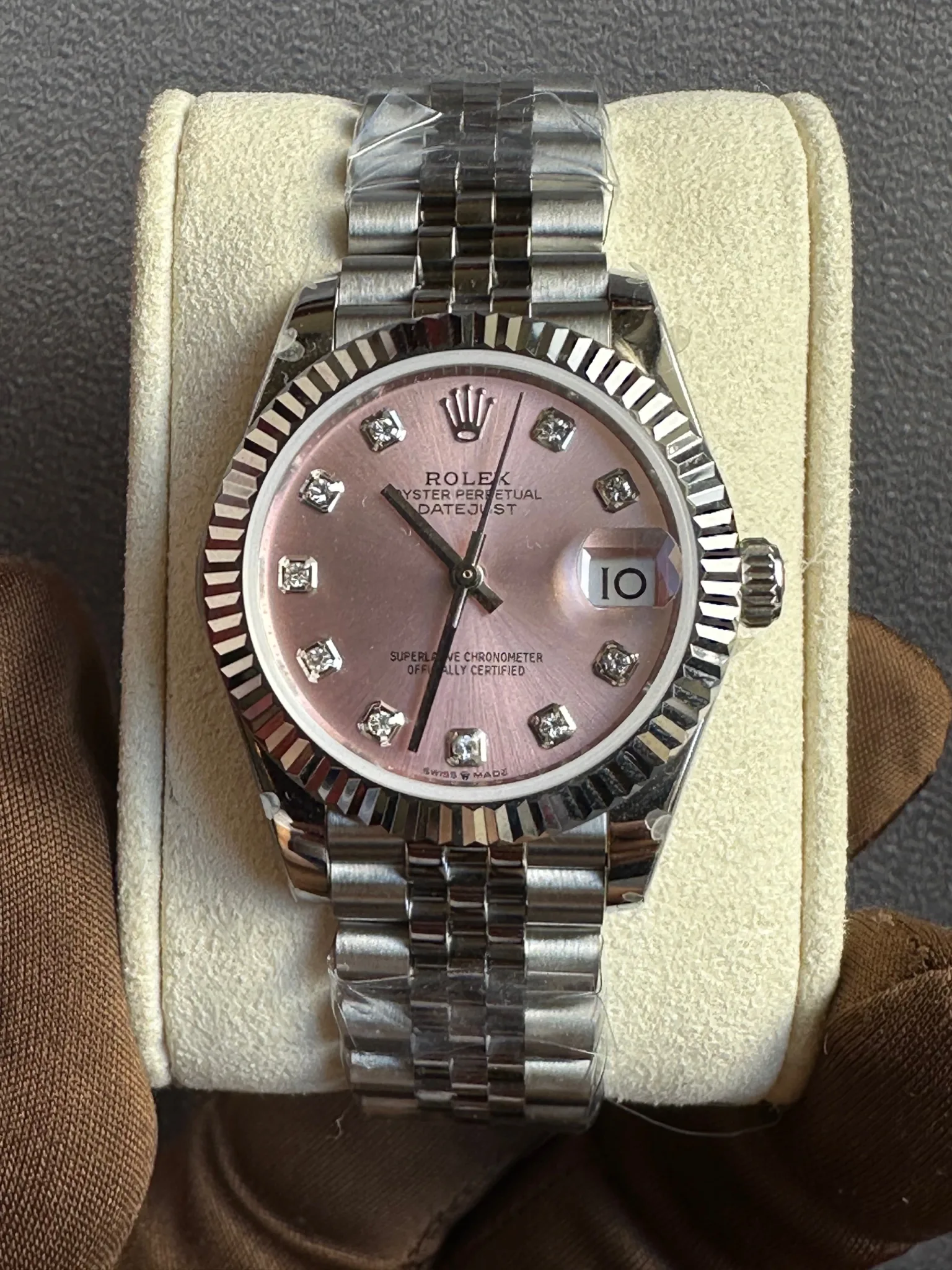 Rolex Datejust 31 Pink Diamond-set Dial With Jubilee - copywatchesdubai.com