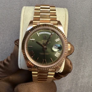 Rolex Day-Date 40 Olive Green Rose Gold 40 mm - copywatchesdubai.com