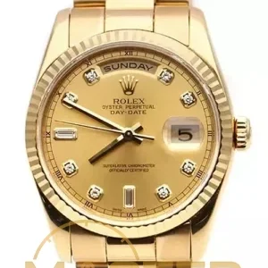 Rolex Day Date 8P Round2P Baguette Diamonds 118238A-83208 - copywatchesdubai.com