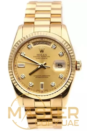 Rolex Day Date 8P Round2P Baguette Diamonds 118238A-83208 - copywatchesdubai.com
