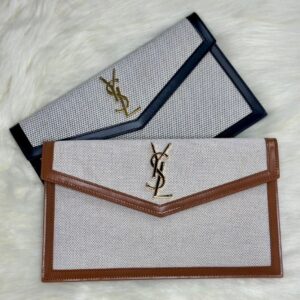 Saint Laurent Canvas Uptown Pouch – Luxury YSL Logo Pouch | Premium Designer Bag
