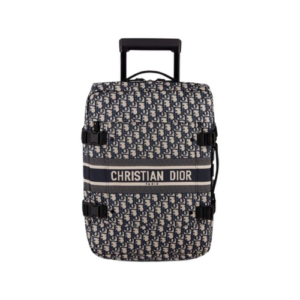 Travel Suitcase Blue Dior Oblique Technical Jacquard