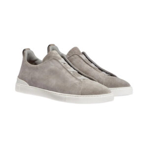 ZEGNA Triple Stitch Suede Slip-On Sneakers