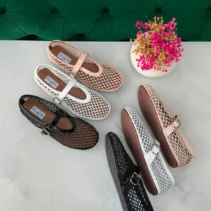 Alaia Fishnet Ballerina Flat