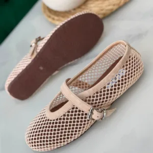 Alaïa Fishnet Mary Jane ballet flats