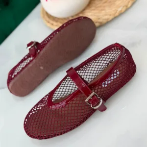 Alaïa Fishnet Mary Jane ballet flats