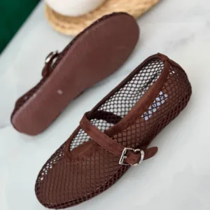 Alaia Fishnet Mesh Ballet Flat