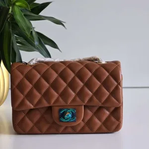 Brown lambskin Chanel Classic Flap bag
