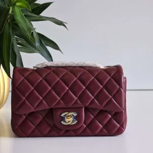 Chanel Burgundy Lambskin Mini Flap Bag