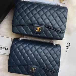 Chanel Classic Flap Bag Maxi Black Cavier Leather