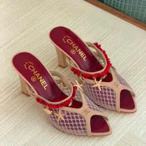 Chanel Coco Beach mesh mules