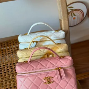 Chanel Quilted Caviar Vanity Case