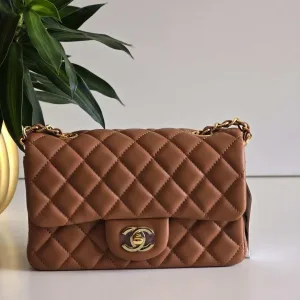 Chanel Rectangle Classic Double Flap Bag Caramel