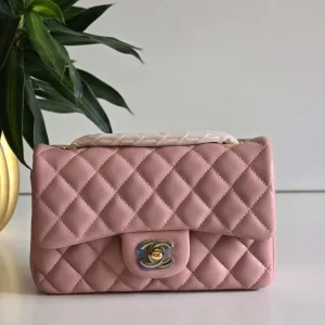 Chanel Rectangle Classic Double Flap Bag PINK
