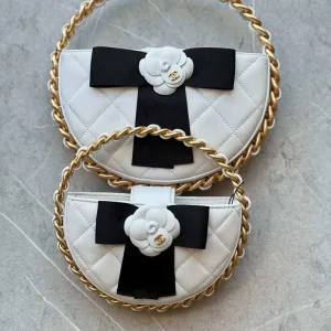Chanel Round Bag In Lambskin White