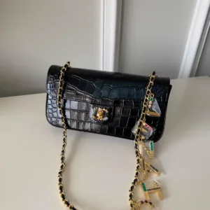 Chanel crocodile-embossed flap bag