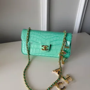 Chanel crocodile-embossed flap bag