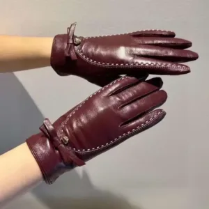 Chanel sheepskin leather gloves