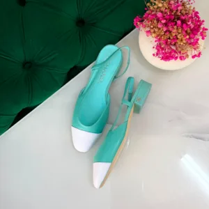 Chanel slingback block-heel shoes