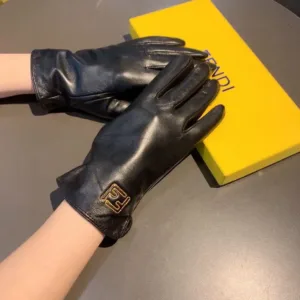 Fendi leather gloves