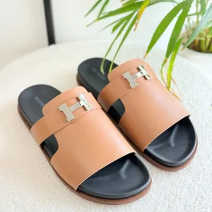 Hermès Arles Leather Slides