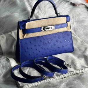 Hermes Kelly Bag Ostrich Mini Fully Hand Made