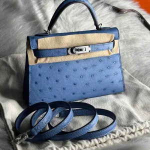 Hermes Kelly Bag Ostrich Mini Fully Hand Made