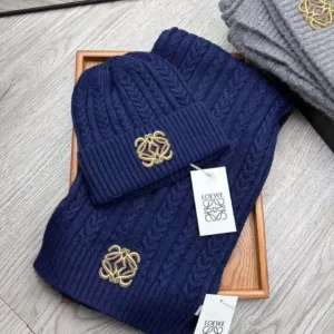 L0EWE Ribbed Knitted Beanie Hat