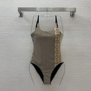 Loewe Paula'S Ibiza Anagram Striped Swimsuit