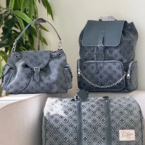 Louis Vuitton blue monogram debossed denim canvas bags