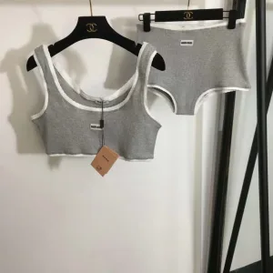 Miu Miu rib crop top and shorts underwear set