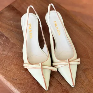 Prada Antiqued Leather Slingback Pumps