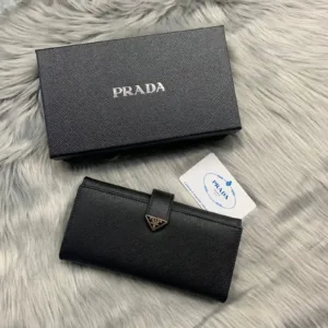 Prada black Saffiano leather wallet