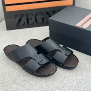 Zegna Cinghia Basilare Nappa Leather Slides