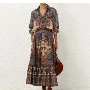 Zimmermann Ascension Indienne floral silk midi skirt