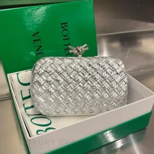 Bottega Veneta Intrecciato Leather Clutch Bag | Luxury Woven Evening Clutch