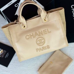 Buy Chanel Deauville Tote Bag Calfskin Crochet Knit | Bags Dubai