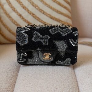 Buy Chanel Grey Black Multicolor Suede Crystal Mini Flap Bag