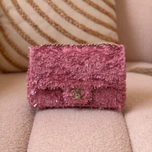 Buy Chanel Pink Sequin Mini Rectangular Flap Bag