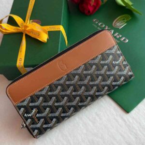 Buy Goyard Goyardine Canvas Matignon Zip Around GM Wallet |Bags Dubai