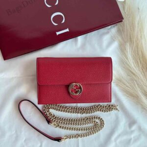 Buy Gucci GG Interlocking Leather Chain Shoulder Bag | Bags Dubai