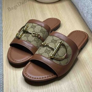 Buy GUCCI Horsebit GG Canvas & leather Slides Sandal | Bags Dubai
