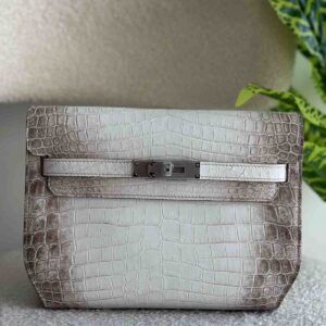 Buy Hermes Kelly Depeches 25 Matte Crocodile Leather Pouch | Bags Dubai