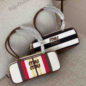 Buy Miu Miu Beau Canvas & Leather Tote Bag | Bags Dubai
