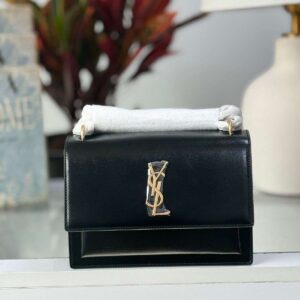 Buy Saint Laurent Small Sunset Black Patent Shoulder Bag