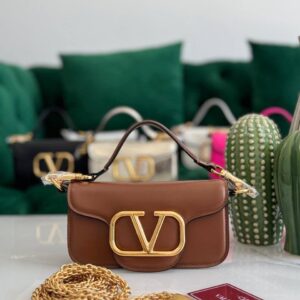Buy Valentino Garavani Loco Brown Calfskin Small Bag