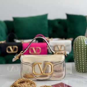 Buy Valentino Garavani Loco Gold Metallic Calfskin Small Bag
