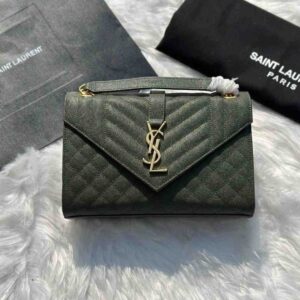 Buy YSL Green Medium Monogram Envelope Shoulder Bag