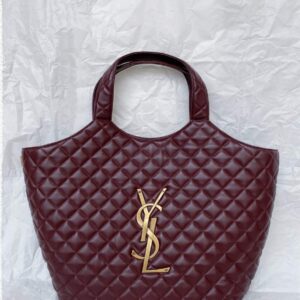 Buy YSL Lambskin Maxi Icare Shopping Tote In Rouge Cabernet